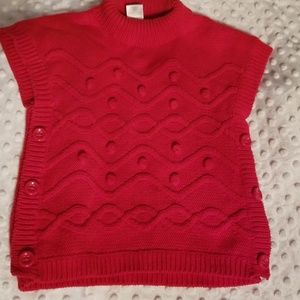 Girls 4t gymboree red sweater poncho jacket